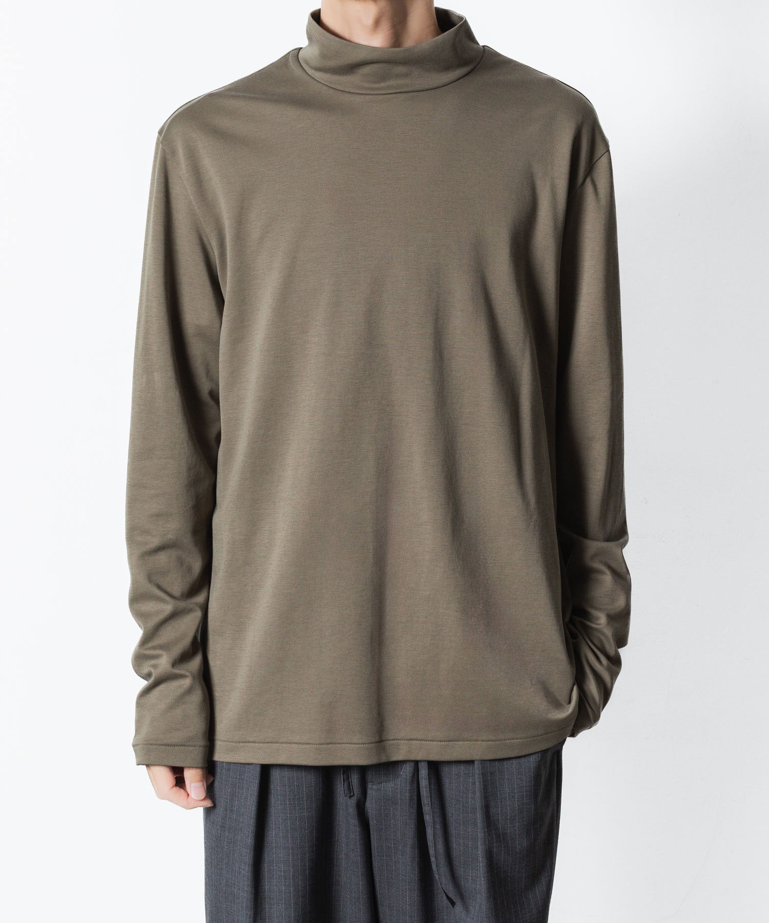 ATTACHMENT アタッチメントのCOTTON DOUBLE FACE SLIM FIT HIGHNECK L/S TEE - CAMELの公式通販サイトsession福岡セレクトショップ