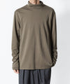 【 ATTACHMENT 】COTTON DOUBLE FACE SLIM FIT HIGHNECK L/S TEE - CAMEL