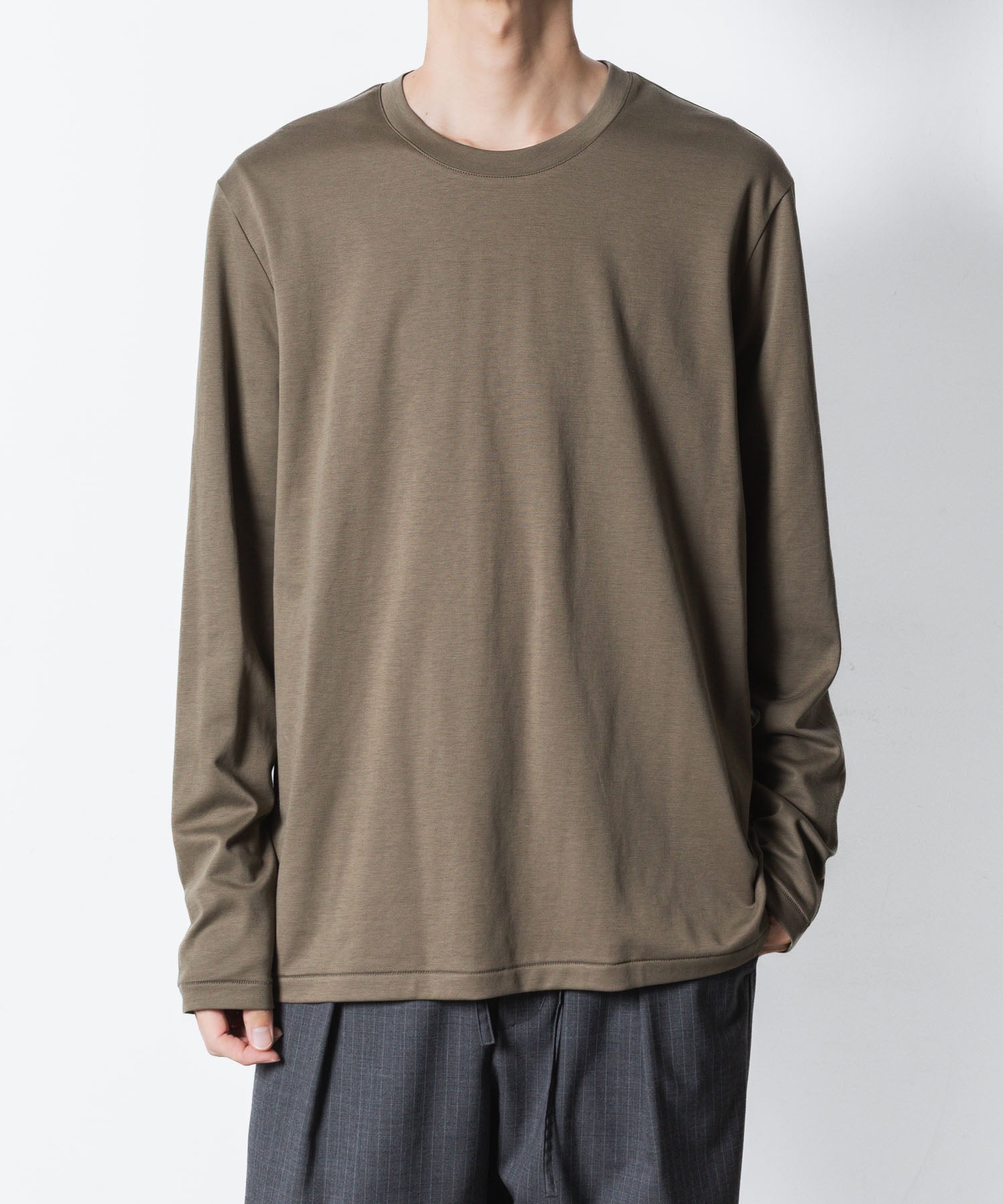 ATTACHMENT アタッチメントのCOTTON DOUBLE FACE SLIM FIT L/S TEE - CAMELの公式通販サイトsession福岡セレクトショップ