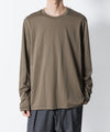 【 ATTACHMENT 】COTTON DOUBLE FACE SLIM FIT L/S TEE - CAMEL