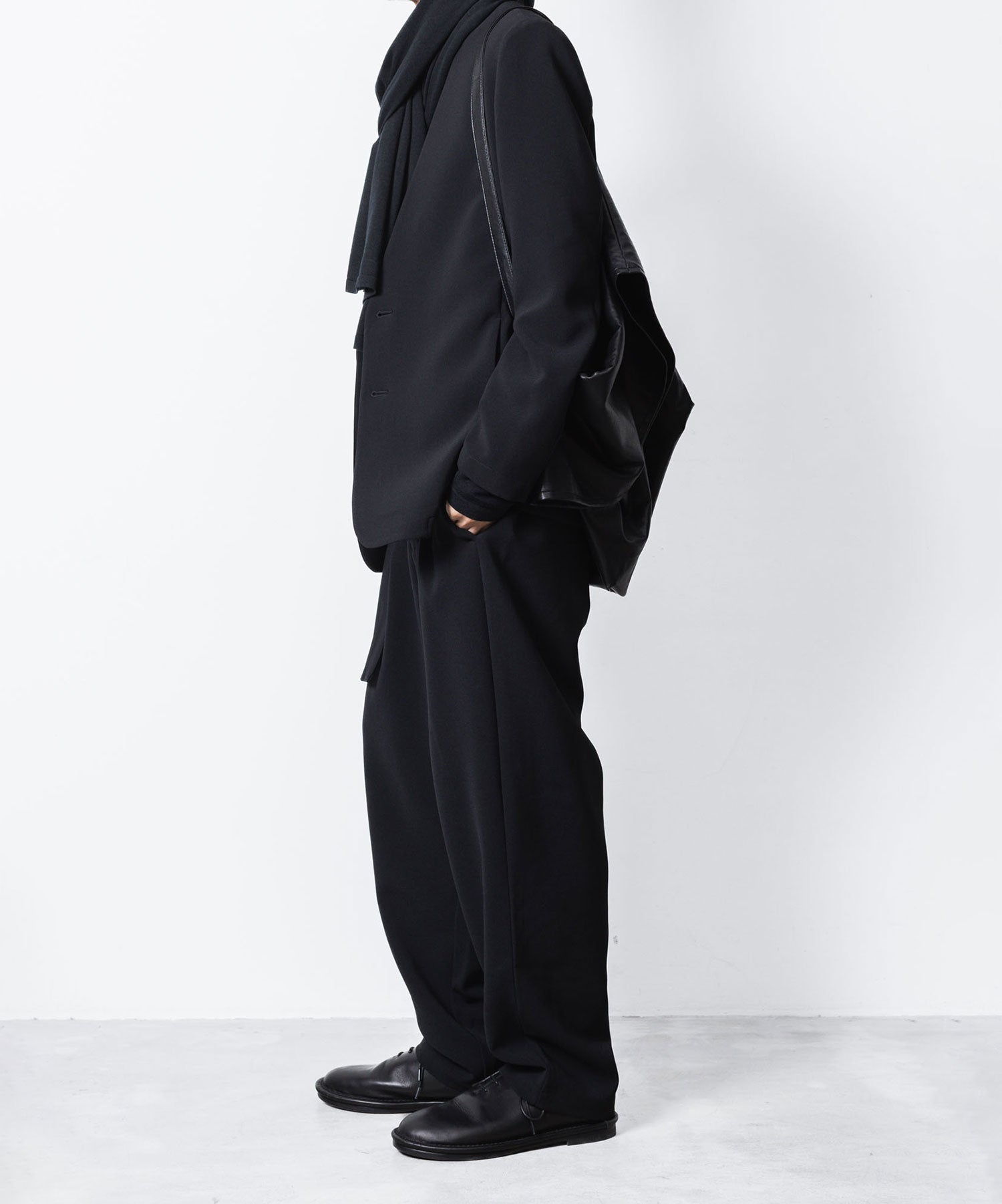 ATTACHMENT アタッチメントのPE STRETCH DOUBLE CLOTH COLLARLESS JKT - BLACKの公式通販サイトsession福岡セレクトショップ