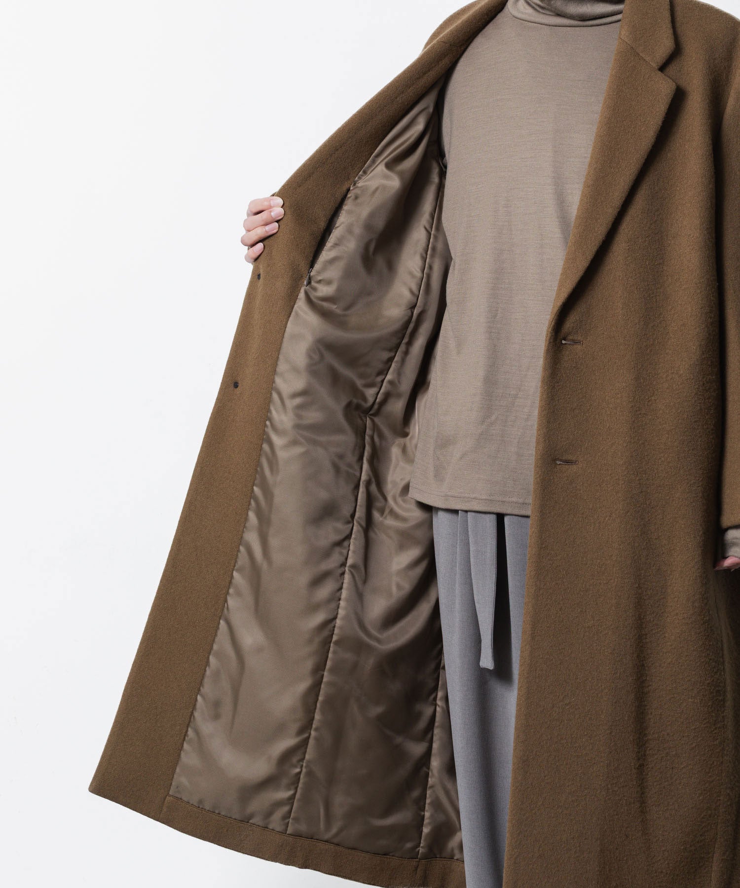ATTACHMENT アタッチメントのWOOL SHAGGY PADDING CHESTER COAT - CAMELの公式通販サイトsession福岡セレクトショップ
