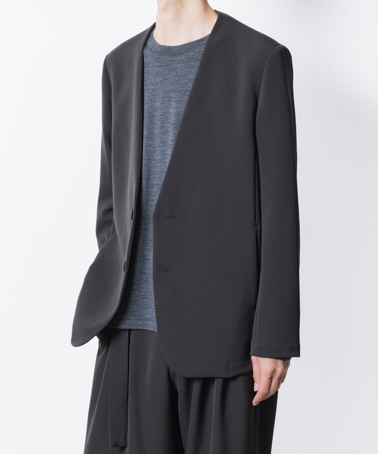 ATTACHMENT アタッチメントのPE STRETCH DOUBLE CLOTH COLLARLESS JKT - D.GRAYの公式通販サイトsession福岡セレクトショップ