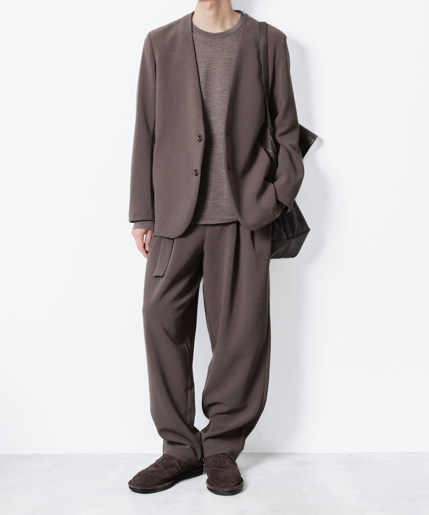 ATTACHMENT アタッチメントのPE STRETCH DOUBLE CLOTH COLLARLESS JKT - D.KH GRAYの公式通販サイトsession福岡セレクトショップ