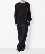 画像をギャラリービューアに読み込む, 【 ATTACHMENT 】COTTON DOUBLE FACE SLIM FIT L/S TEE - BLACK
