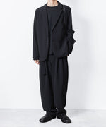 画像をギャラリービューアに読み込む, ATTACHMENT アタッチメントのPE STRETCH DOUBLE CLOTH BELTED WIDE TAPERD TROUSERS - BLACKの公式通販サイトsession福岡セレクトショップ
