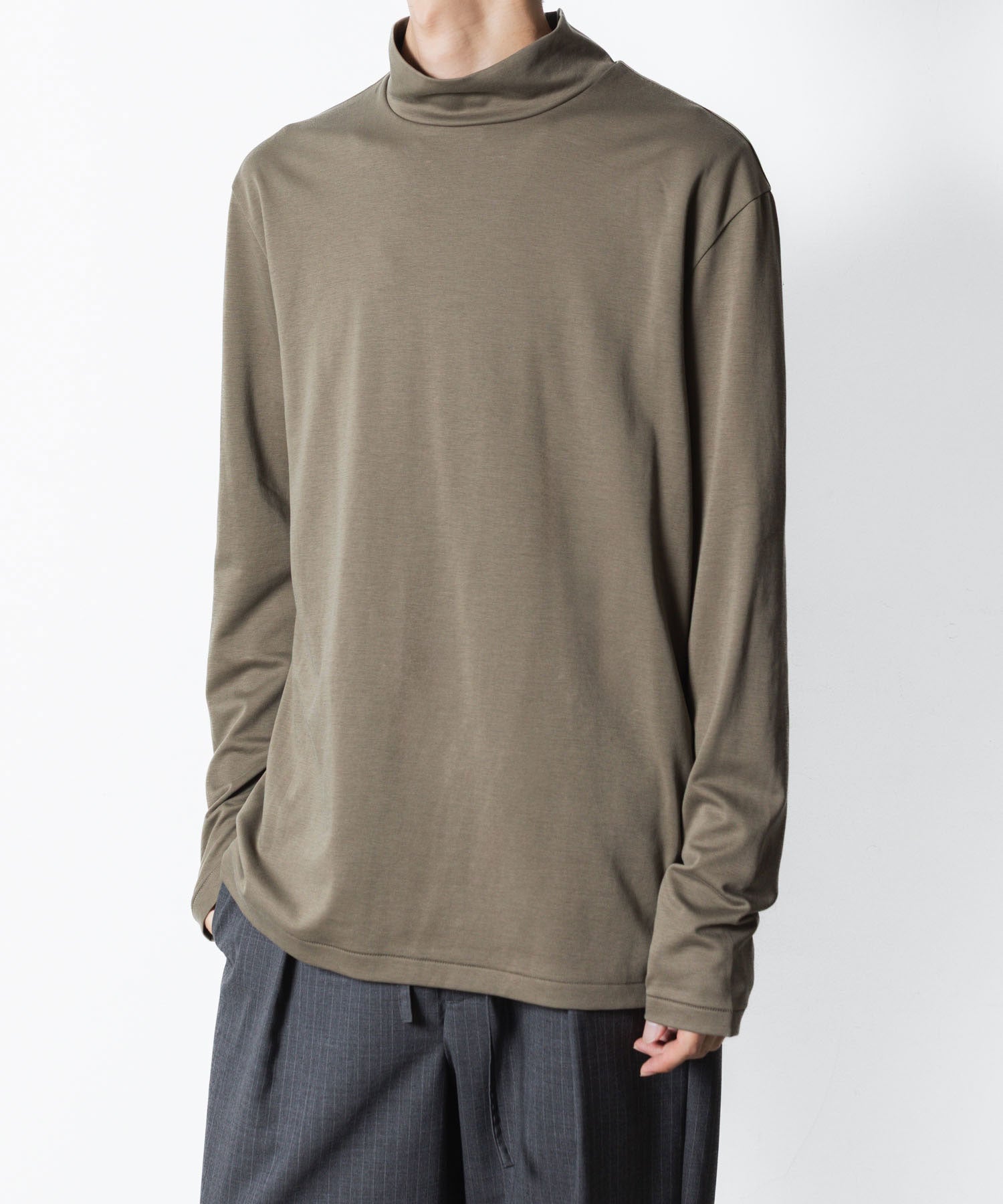 ATTACHMENT アタッチメントのCOTTON DOUBLE FACE SLIM FIT HIGHNECK L/S TEE - CAMELの公式通販サイトsession福岡セレクトショップ