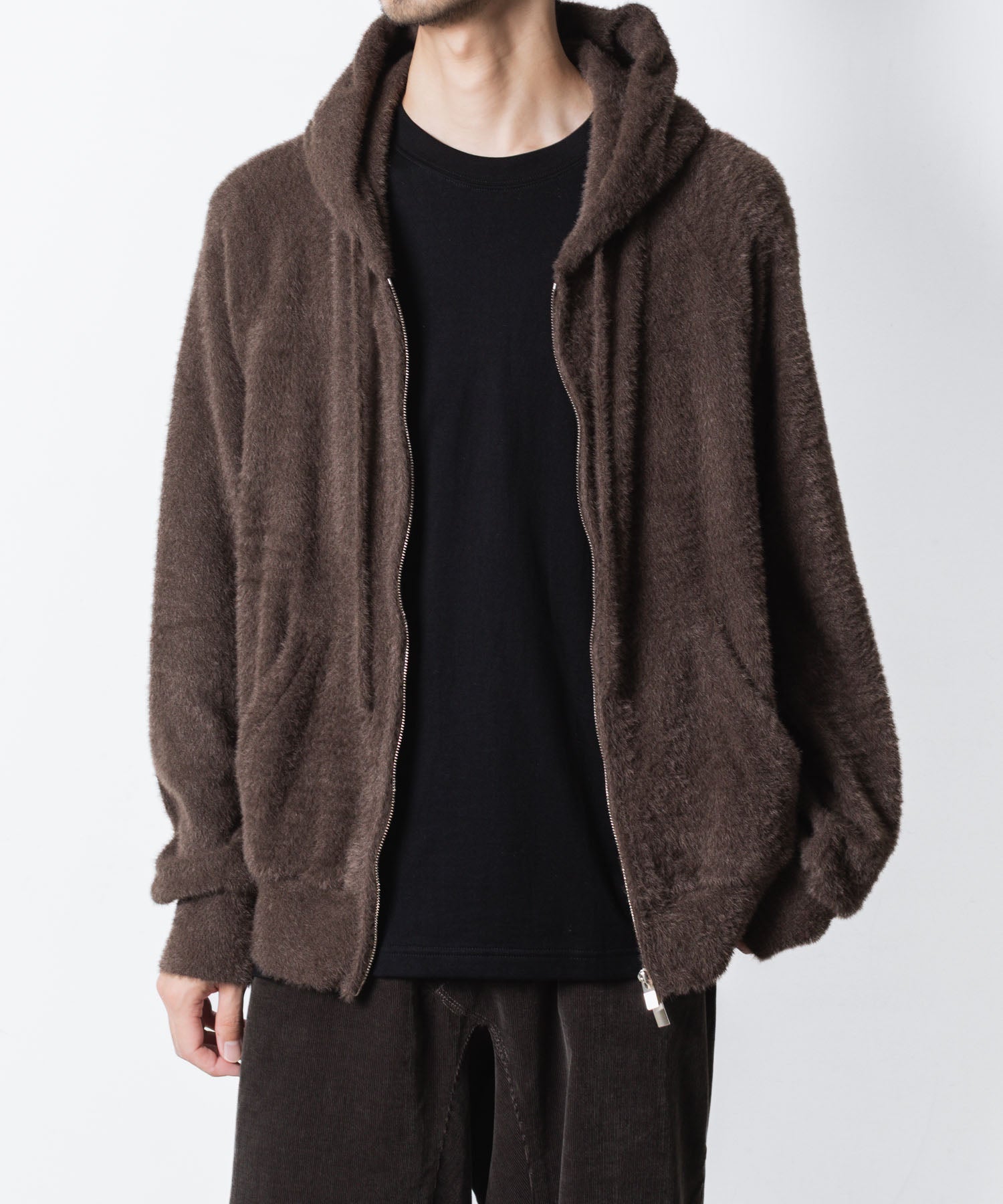 VEIN ヴェインのMALL YARN JERSEY ZIP UP HOODIE - BROWNの公式通販サイトsession福岡セレクトショップ
