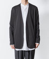 【 ATTACHMENT 】COTTON DOUBLE FACE COLLARLESS CARDIGAN - D.GRAY