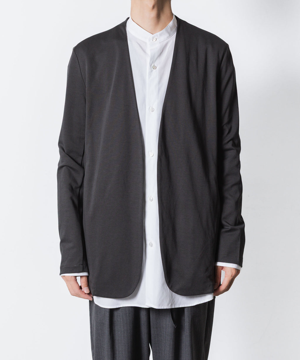 ATTACHMENT アタッチメントのCOTTON DOUBLE FACE COLLARLESS CARDIGAN - D.GRAYの公式通販サイトsession福岡セレクトショップ