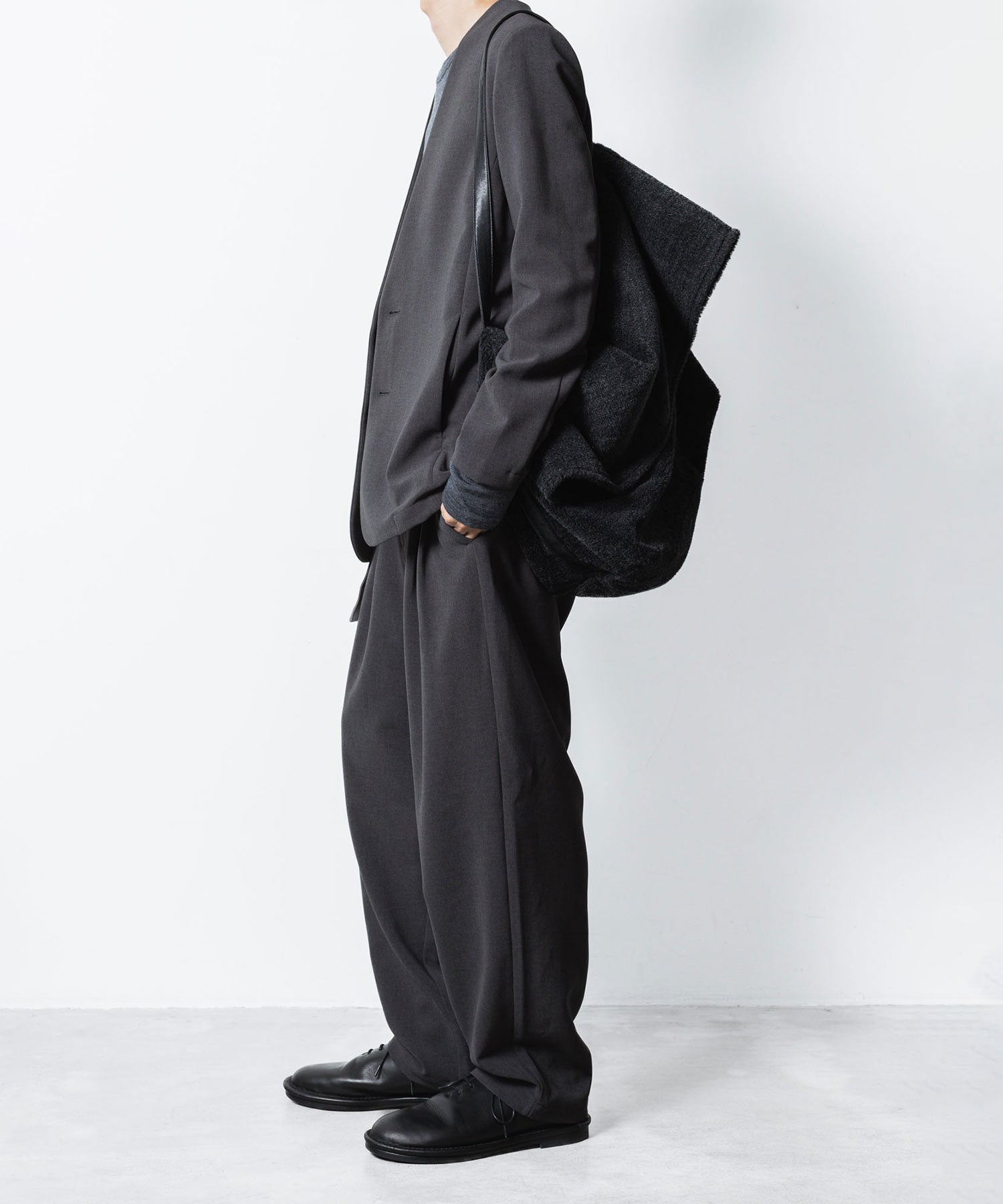 ATTACHMENT アタッチメントのPE STRETCH DOUBLE CLOTH COLLARLESS JKT - X.GRAYの公式通販サイトsession福岡セレクトショップ