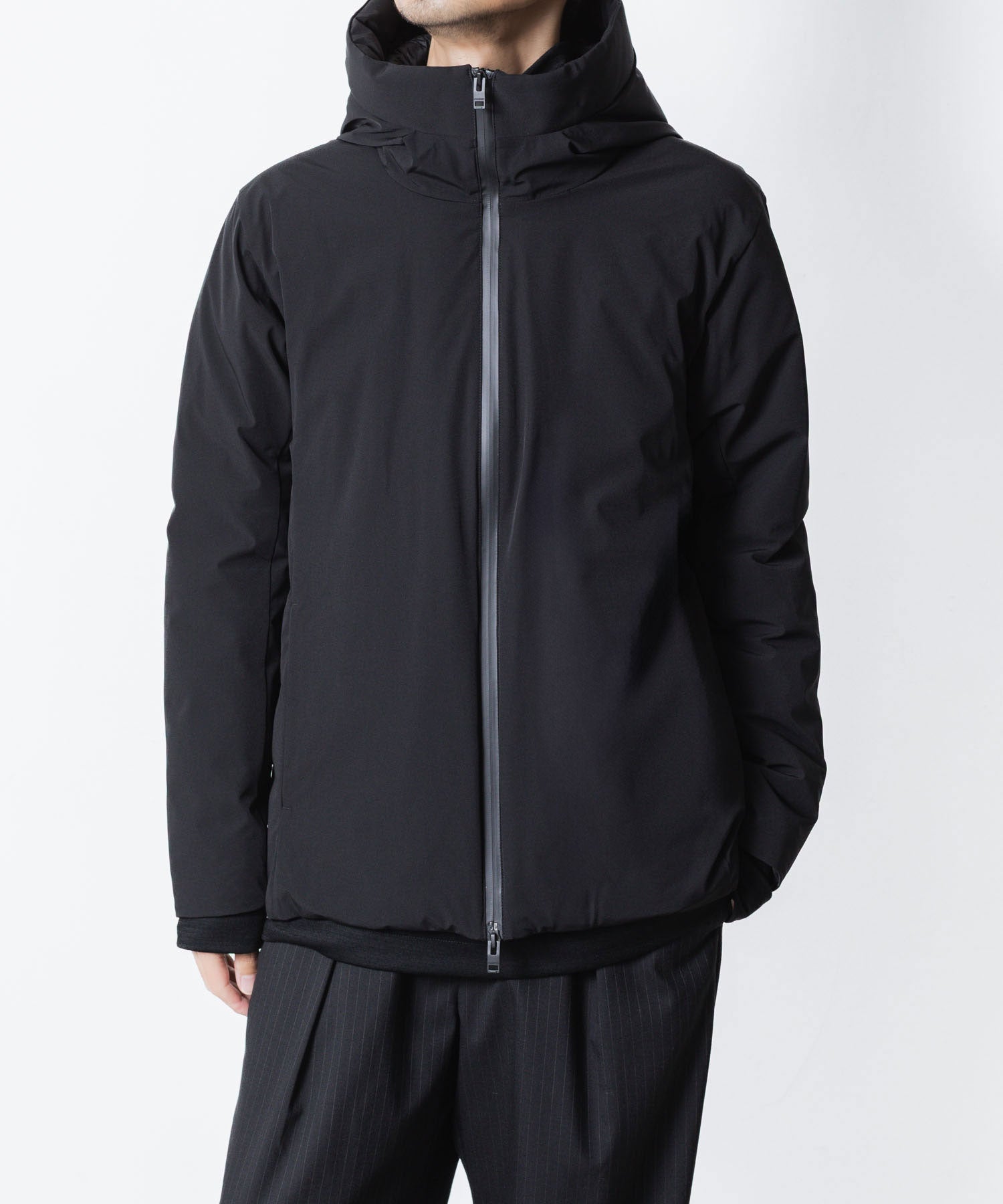 ATTACHMENT アタッチメントの3LAYER LIGHT TAFFETA HOODED DOWN JACKET - BLACKの公式通販サイトsession福岡セレクトショップ