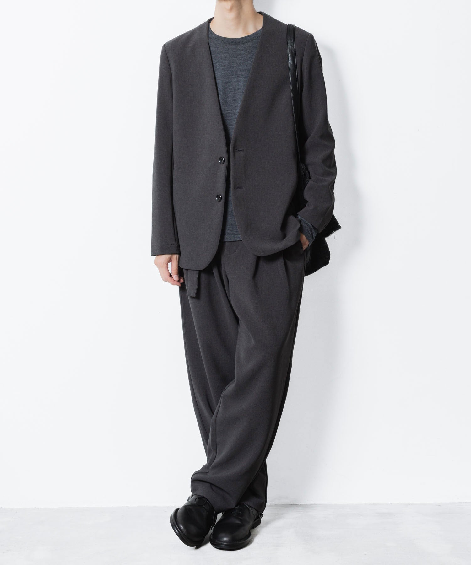 ATTACHMENT アタッチメントのPE STRETCH DOUBLE CLOTH COLLARLESS JKT - X.GRAYの公式通販サイトsession福岡セレクトショップ