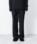 画像をギャラリービューアに読み込む, ATTACHMENT アタッチメントのPE STRETCH DOUBLE CLOTH BELTED STRAIGHT TROUSERS - BLACKの公式通販サイトsession福岡セレクトショップ
