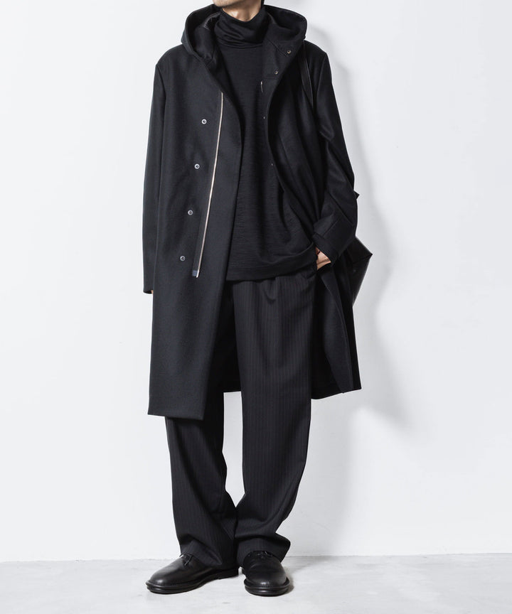 ATTACHMENT / EXCLUSIVE ITEMアタッチメントの2/90 SUPER120S MALTON ZIPUP HOODED COAT - BLACKの公式通販サイトsession福岡セレクトショップ