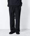 【 ATTACHMENT 】PE STRETCH DOUBLE CLOTH BELTED STRAIGHT TROUSERS - BLACK