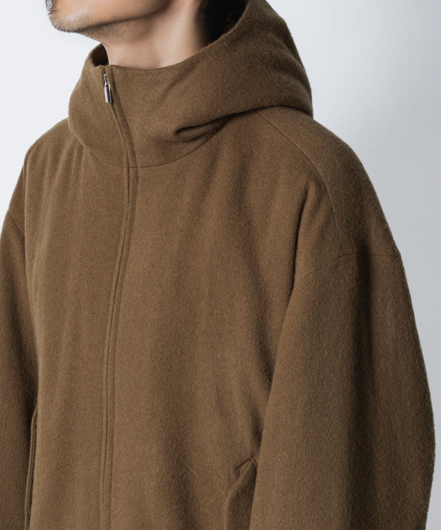 ATTACHMENT アタッチメントのWOOL SHAGGY PADDING HOODED JACKET - CAMELの公式通販サイトsession福岡セレクトショップ