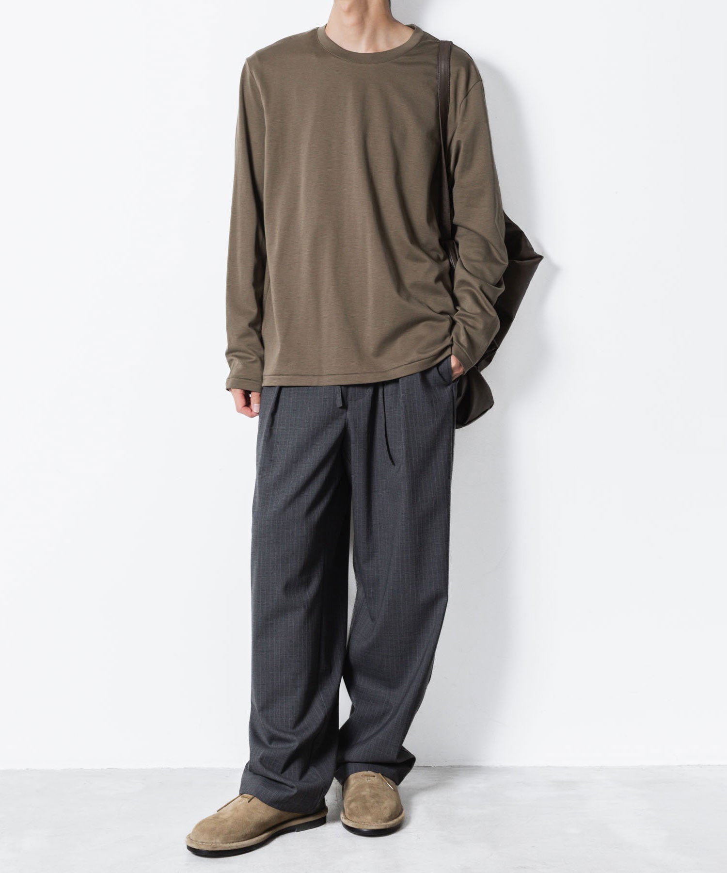 ATTACHMENT アタッチメントのCOTTON DOUBLE FACE SLIM FIT L/S TEE - CAMELの公式通販サイトsession福岡セレクトショップ