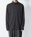 【 ATTACHMENT 】COTTON DOUBLE FACE SLIM FIT HIGHNECK L/S TEE - D.GRAY