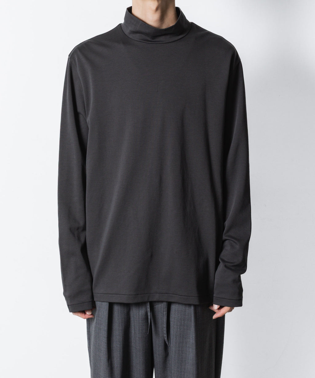 ATTACHMENT アタッチメントのCOTTON DOUBLE FACE SLIM FIT HIGHNECK L/S TEE - D.GRAYの公式通販サイトsession福岡セレクトショップ