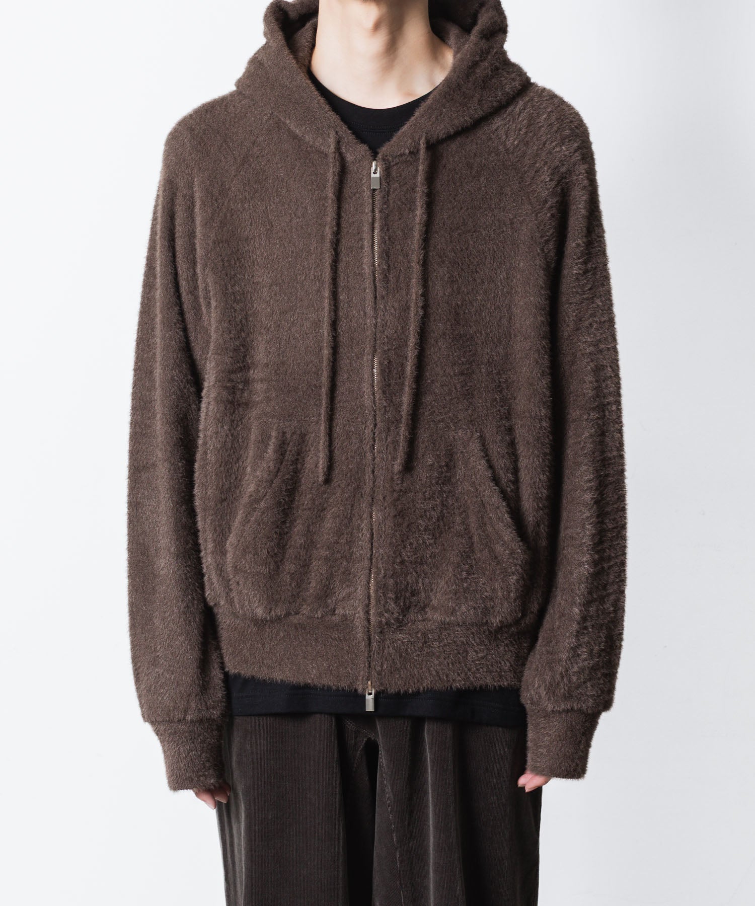 VEIN ヴェインのMALL YARN JERSEY ZIP UP HOODIE - BROWNの公式通販サイトsession福岡セレクトショップ