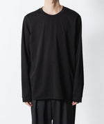 画像をギャラリービューアに読み込む, 【 ATTACHMENT 】COTTON DOUBLE FACE SLIM FIT L/S TEE - BLACK
