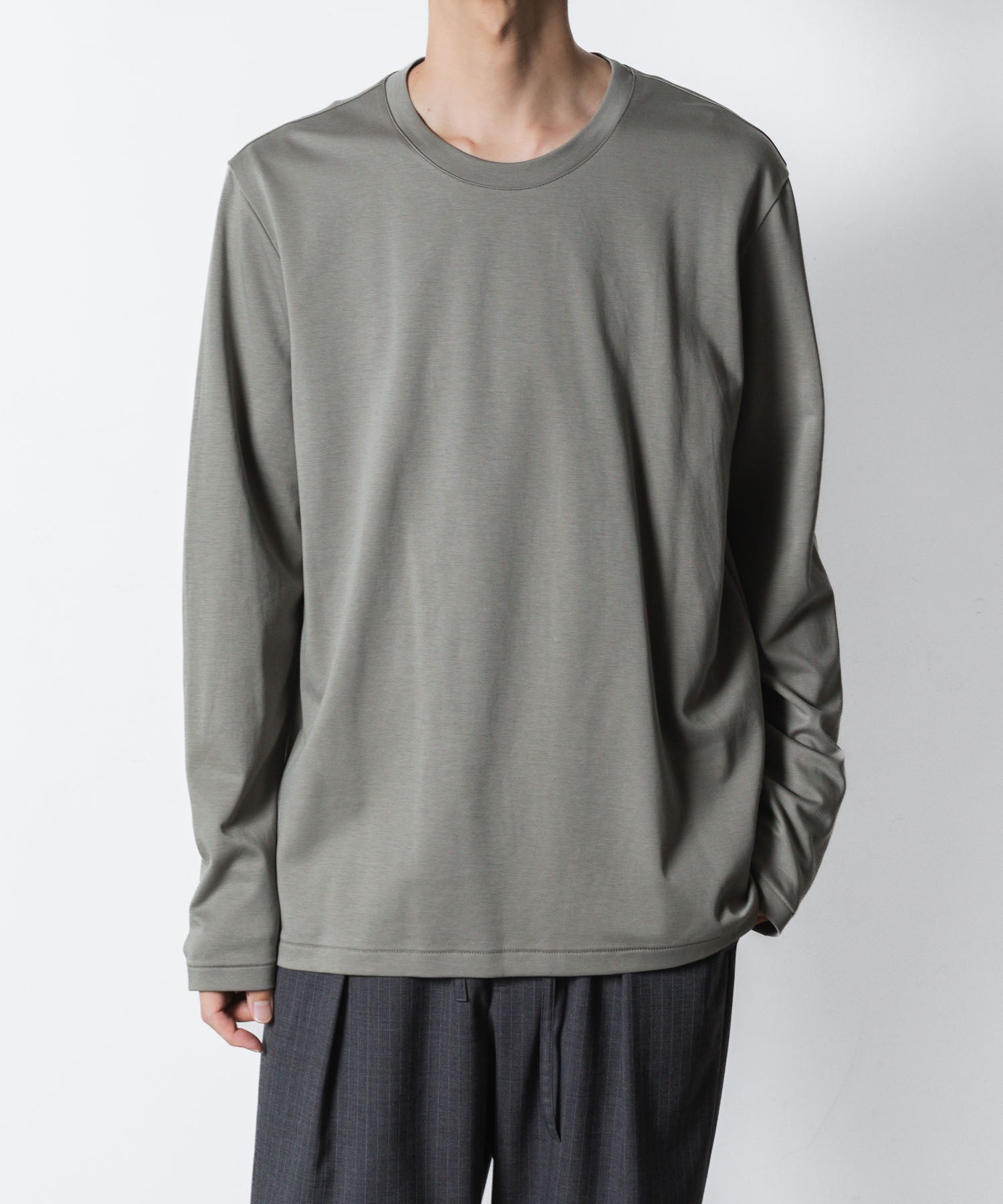 ATTACHMENT アタッチメントのCOTTON DOUBLE FACE SLIM FIT L/S TEE - L.KH GRAYの公式通販サイトsession福岡セレクトショップ