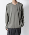 【 ATTACHMENT 】COTTON DOUBLE FACE SLIM FIT L/S TEE - L.KH GRAY