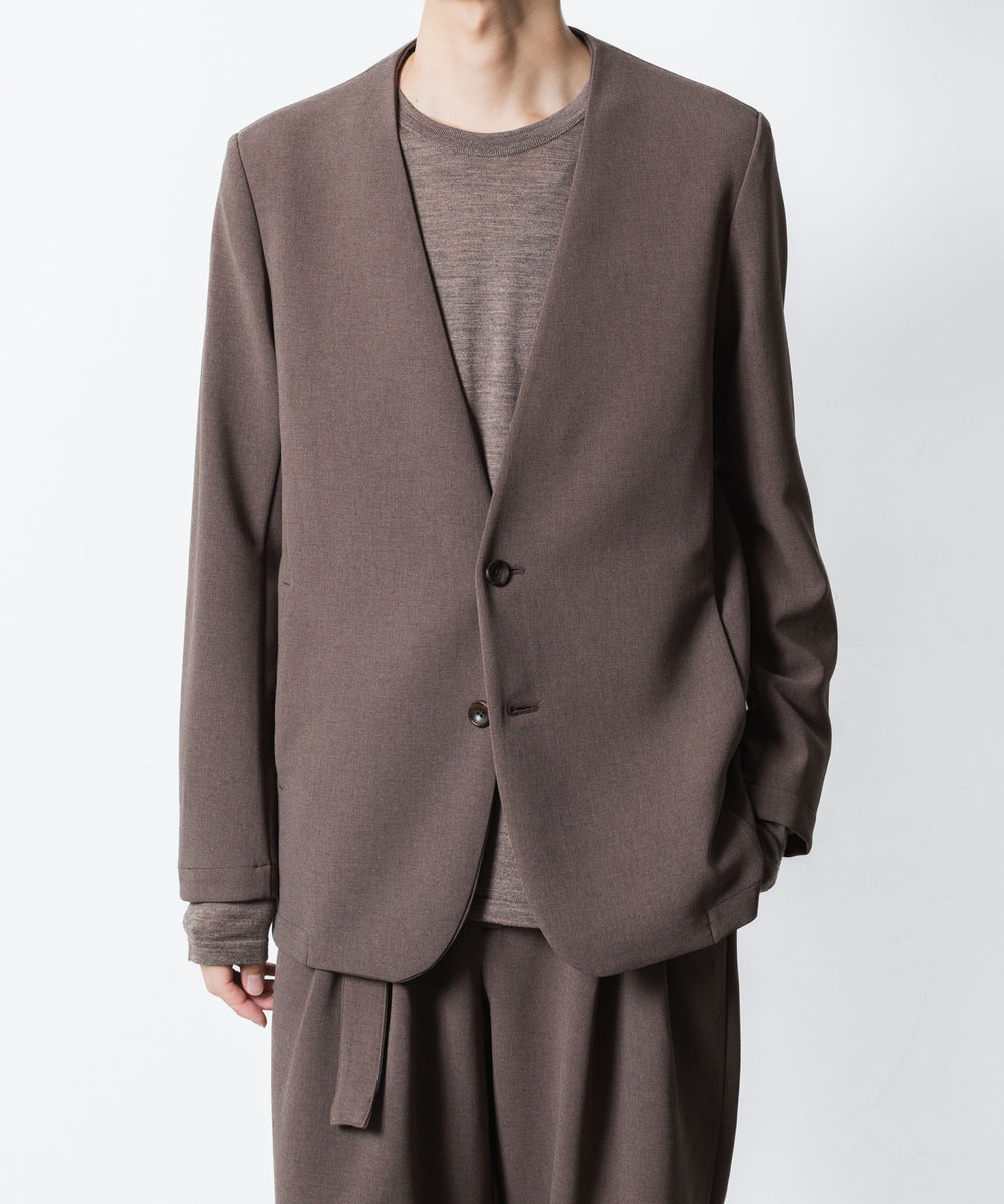ATTACHMENT アタッチメントのPE STRETCH DOUBLE CLOTH COLLARLESS JKT - D.KH GRAYの公式通販サイトsession福岡セレクトショップ