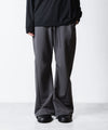 【 ATTACHMENT 】CO STRECH TERRY 3D WIDE TROUSERS - D.GRAY