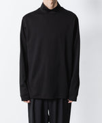 画像をギャラリービューアに読み込む, ATTACHMENT アタッチメントのCOTTON DOUBLE FACE SLIM FIT HIGHNECK L/S TEE - BLACKの公式通販サイトsession福岡セレクトショップ
