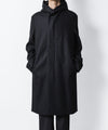 【 ATTACHMENT / EXCLUSIVE ITEM 】2/90 SUPER120S MALTON ZIPUP HOODED COAT - BLACK