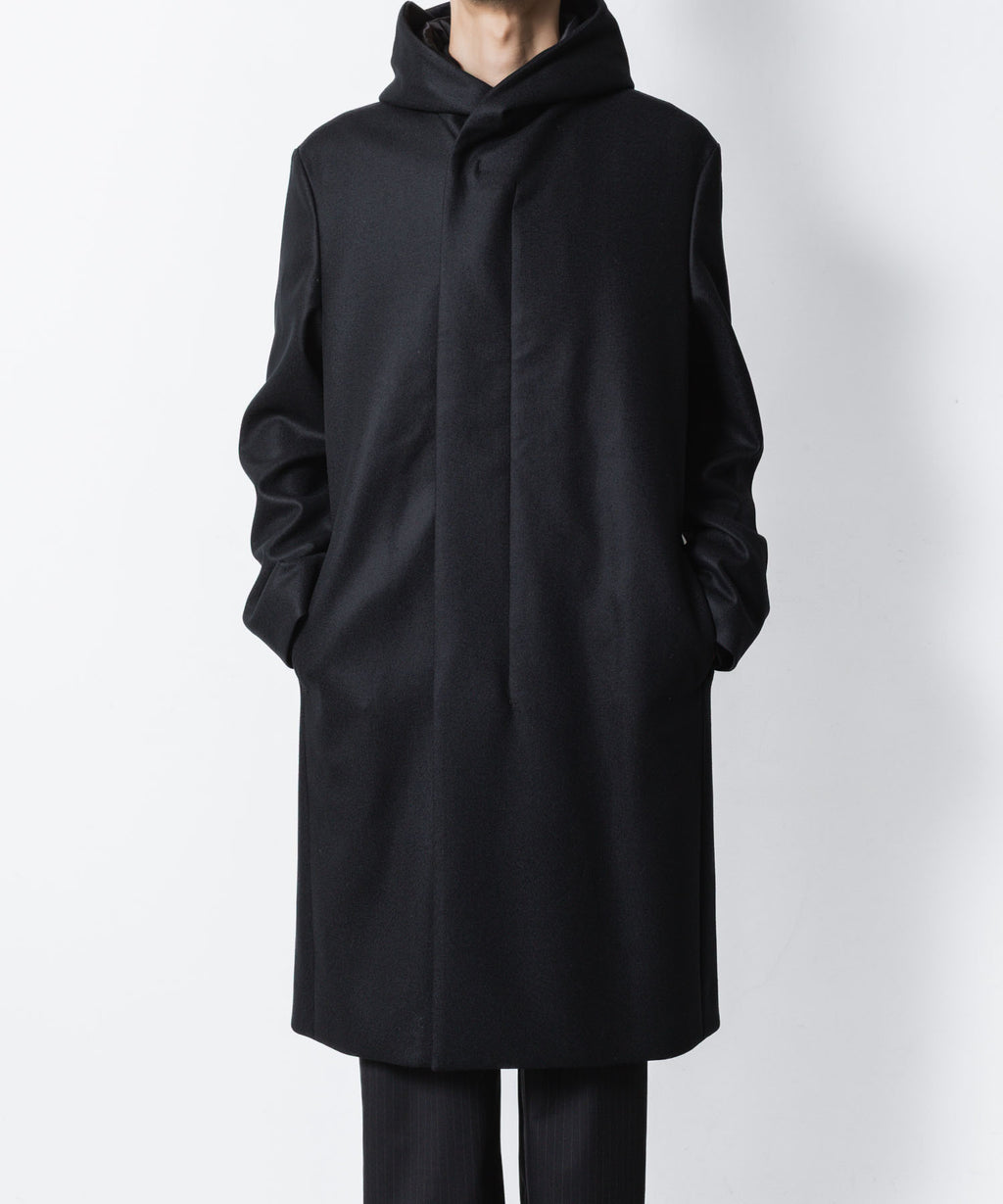 ATTACHMENT / EXCLUSIVE ITEMアタッチメントの2/90 SUPER120S MALTON ZIPUP HOODED COAT - BLACKの公式通販サイトsession福岡セレクトショップ