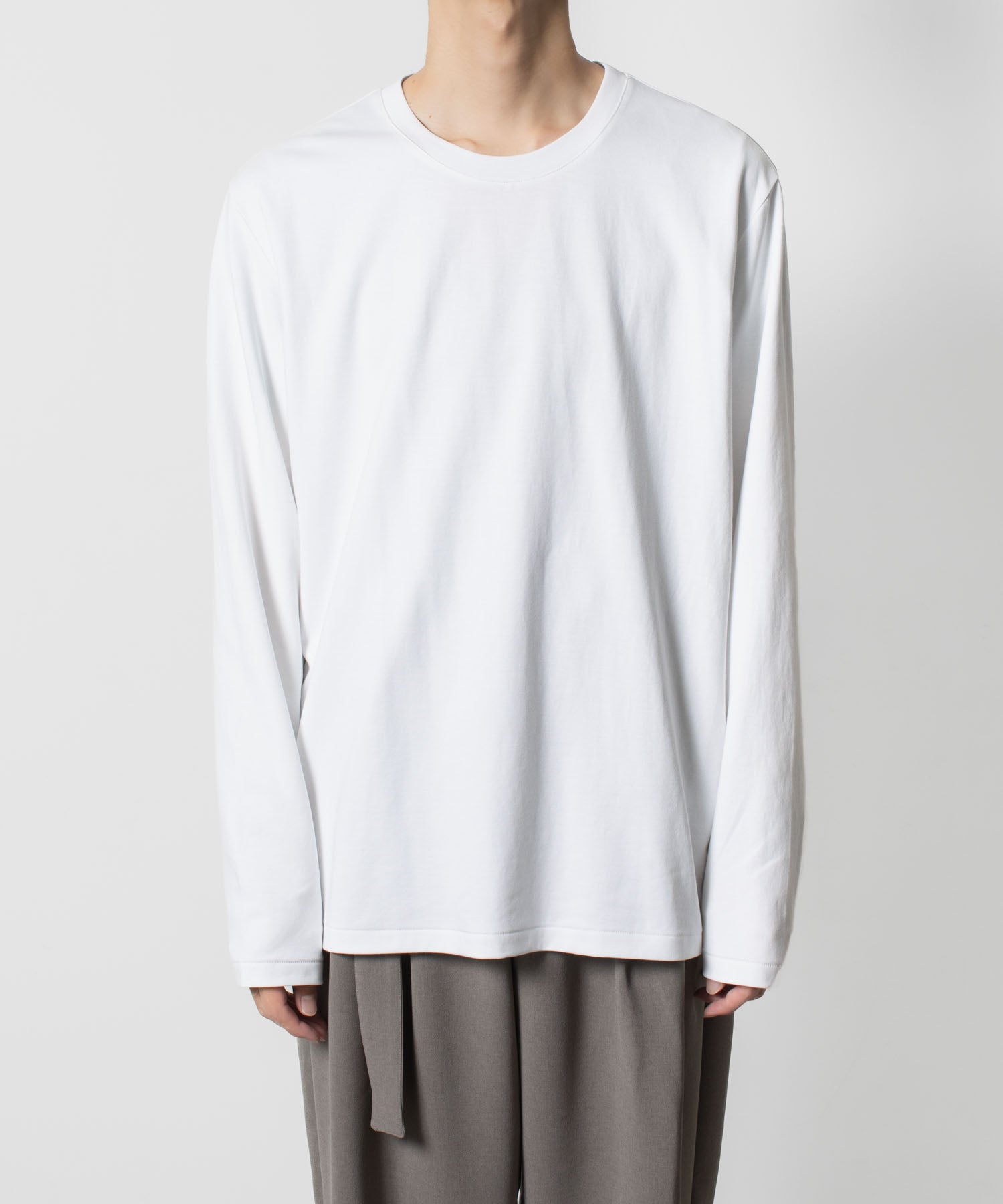 ATTACHMENT アタッチメントのCOTTON DOUBLE FACE SLIM FIT L/S TEE - WHITEの公式通販サイトsession福岡セレクトショップ