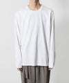 【 ATTACHMENT 】COTTON DOUBLE FACE SLIM FIT L/S TEE - WHITE