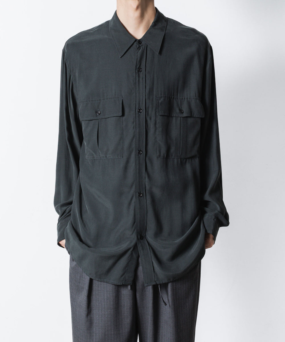 ATTACHMENT アタッチメントのCU/RY FIBRIL TAFFETA PATCH POCKET L/S SHIRT - D.GRAYの公式通販サイトsession福岡セレクトショップ