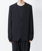 画像をギャラリービューアに読み込む, ATTACHMENT アタッチメントのPE STRETCH DOUBLE CLOTH COLLARLESS JKT - BLACKの公式通販サイトsession福岡セレクトショップ
