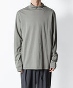 画像をギャラリービューアに読み込む, 【 ATTACHMENT 】COTTON DOUBLE FACE SLIM FIT HIGHNECK L/S TEE - L.KH GRAY
