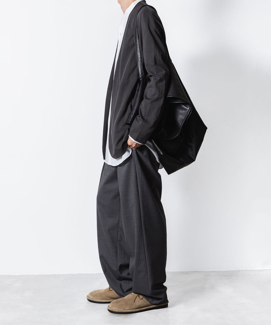 ATTACHMENT アタッチメントのCOTTON DOUBLE FACE COLLARLESS CARDIGAN - D.GRAYの公式通販サイトsession福岡セレクトショップ