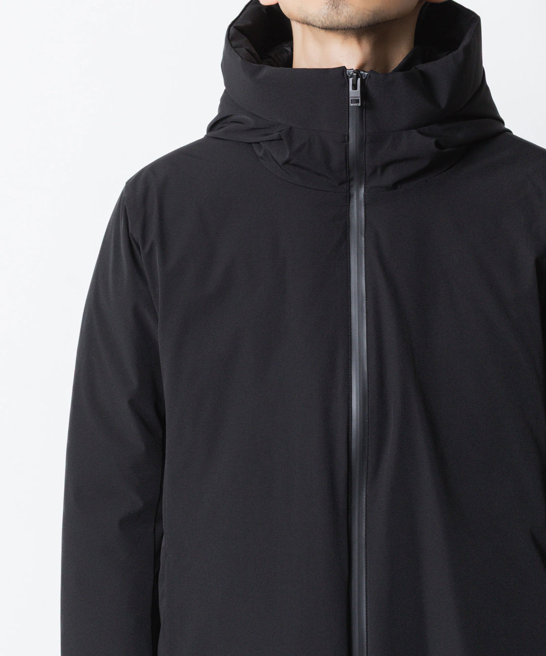 ATTACHMENT アタッチメントの3LAYER LIGHT TAFFETA HOODED DOWN JACKET - BLACKの公式通販サイトsession福岡セレクトショップ