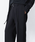 画像をギャラリービューアに読み込む, ATTACHMENT アタッチメントのPE STRETCH DOUBLE CLOTH BELTED STRAIGHT TROUSERS - BLACKの公式通販サイトsession福岡セレクトショップ
