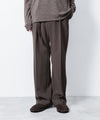【 ATTACHMENT 】PE STRETCH DOUBLE CLOTH BELTED STRAIGHT TROUSERS - D.KH GRAY