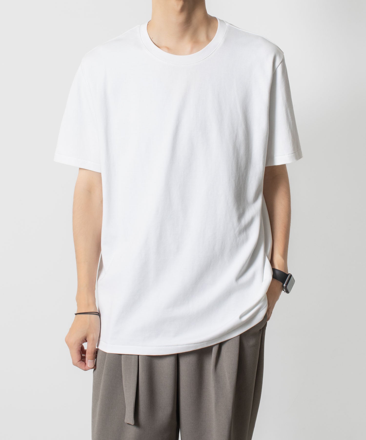 ATTACHMENT アタッチメントのCOTTON DOUBLE FACE SLIM FIT S/S TEE - WHITEの公式通販サイトsession福岡セレクトショップ