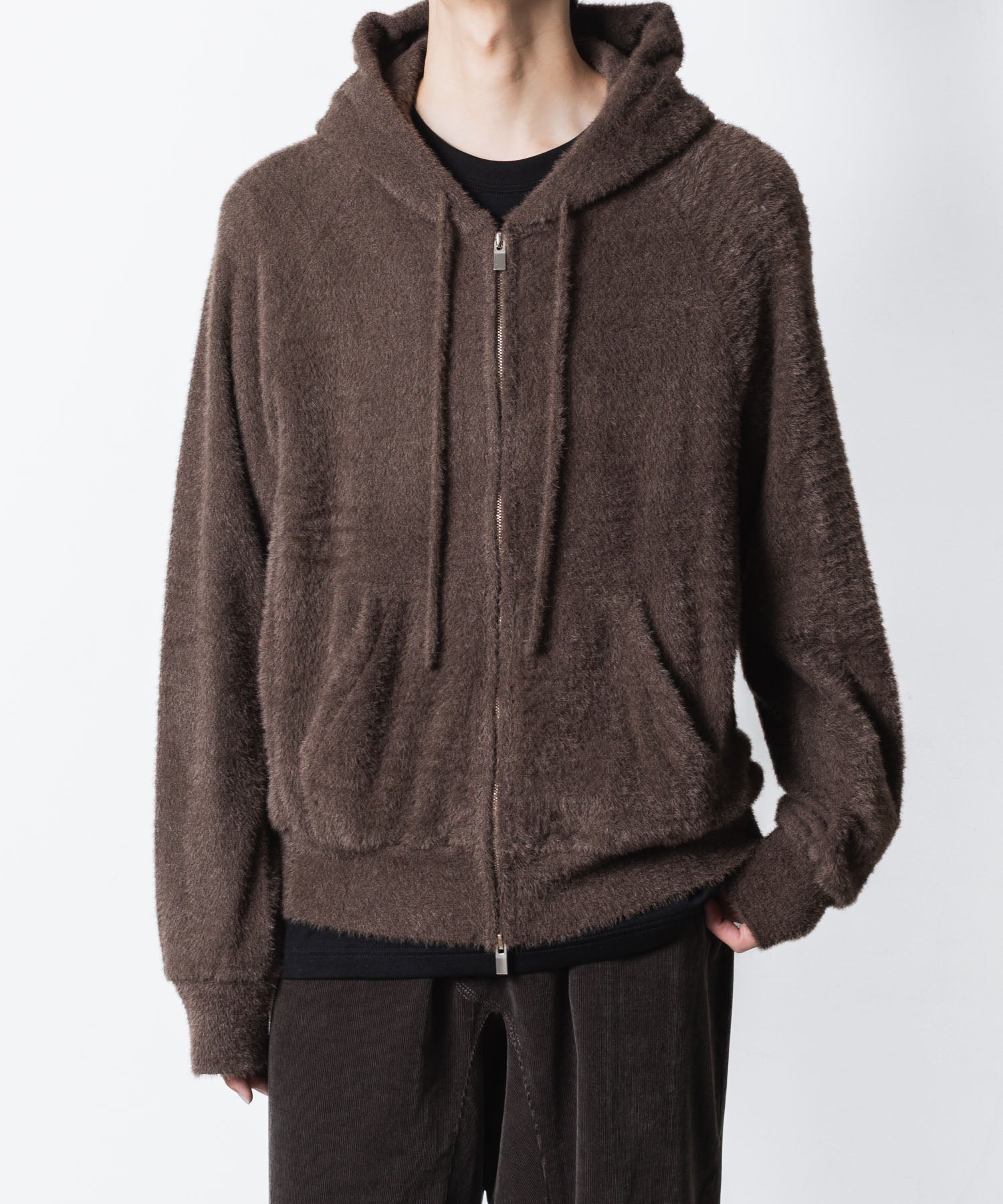 VEIN ヴェインのMALL YARN JERSEY ZIP UP HOODIE - BROWNの公式通販サイトsession福岡セレクトショップ