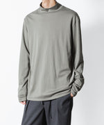 画像をギャラリービューアに読み込む, 【 ATTACHMENT 】COTTON DOUBLE FACE SLIM FIT HIGHNECK L/S TEE - L.KH GRAY
