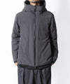 【 ATTACHMENT 】3LAYER LIGHT TAFFETA HOODED DOWN JACKET - D.GRAY