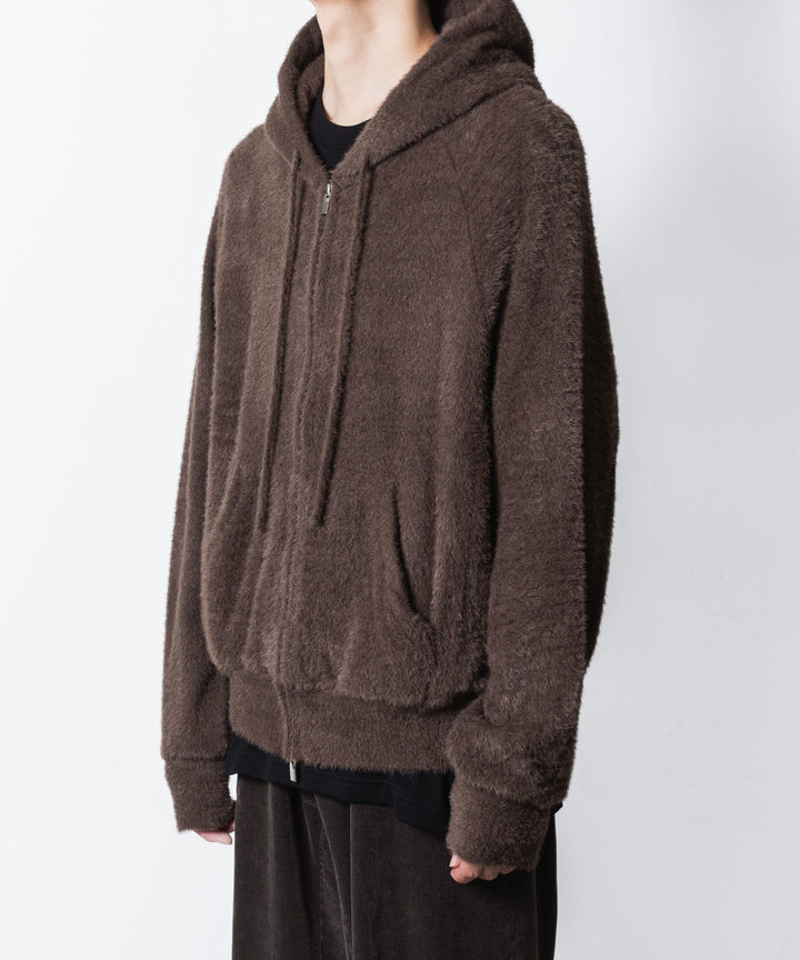 VEIN ヴェインのMALL YARN JERSEY ZIP UP HOODIE - BROWNの公式通販サイトsession福岡セレクトショップ
