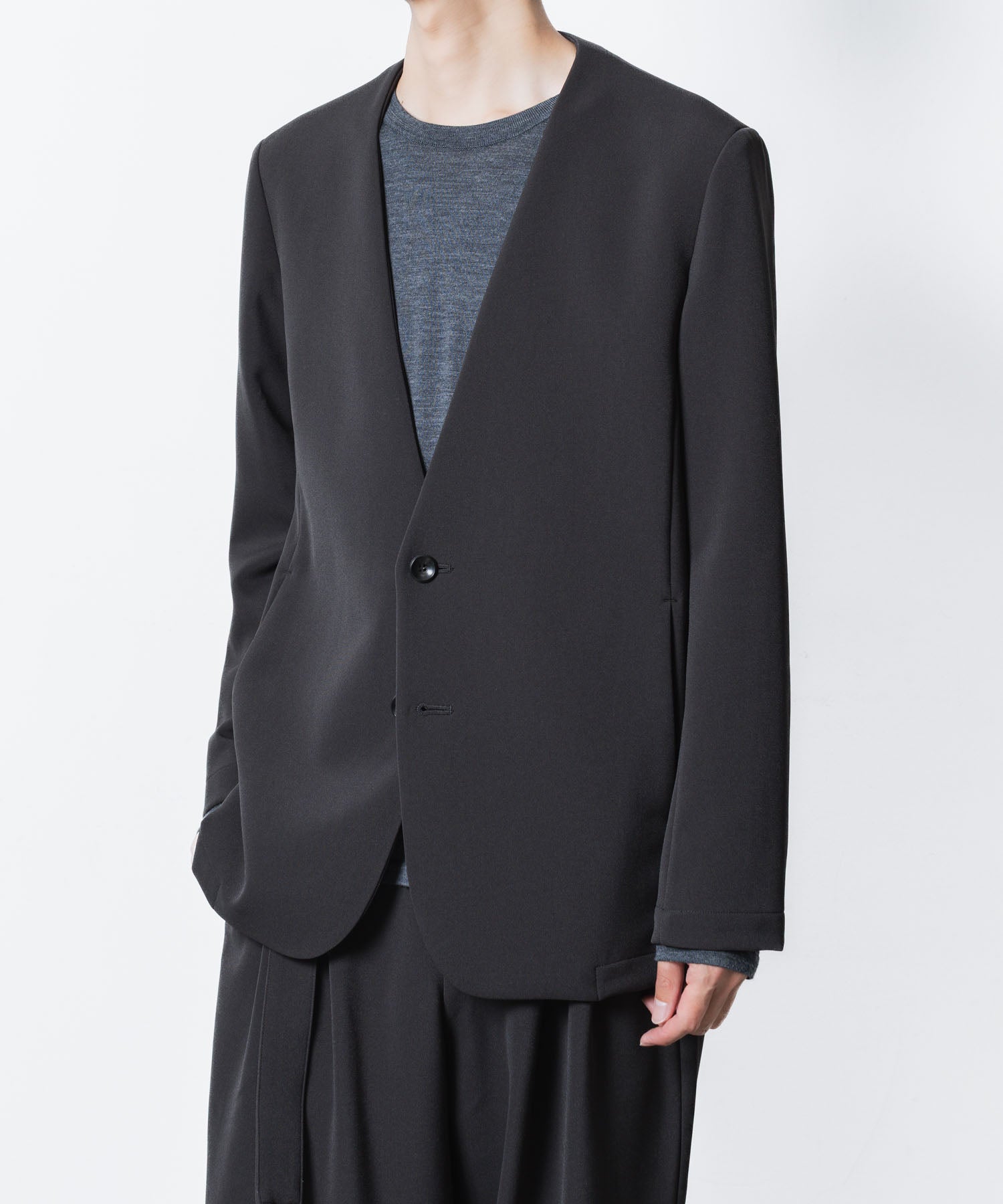 ATTACHMENT アタッチメントのPE STRETCH DOUBLE CLOTH COLLARLESS JKT - D.GRAYの公式通販サイトsession福岡セレクトショップ