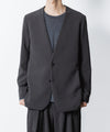 【 ATTACHMENT 】PE STRETCH DOUBLE CLOTH COLLARLESS JKT - X.GRAY