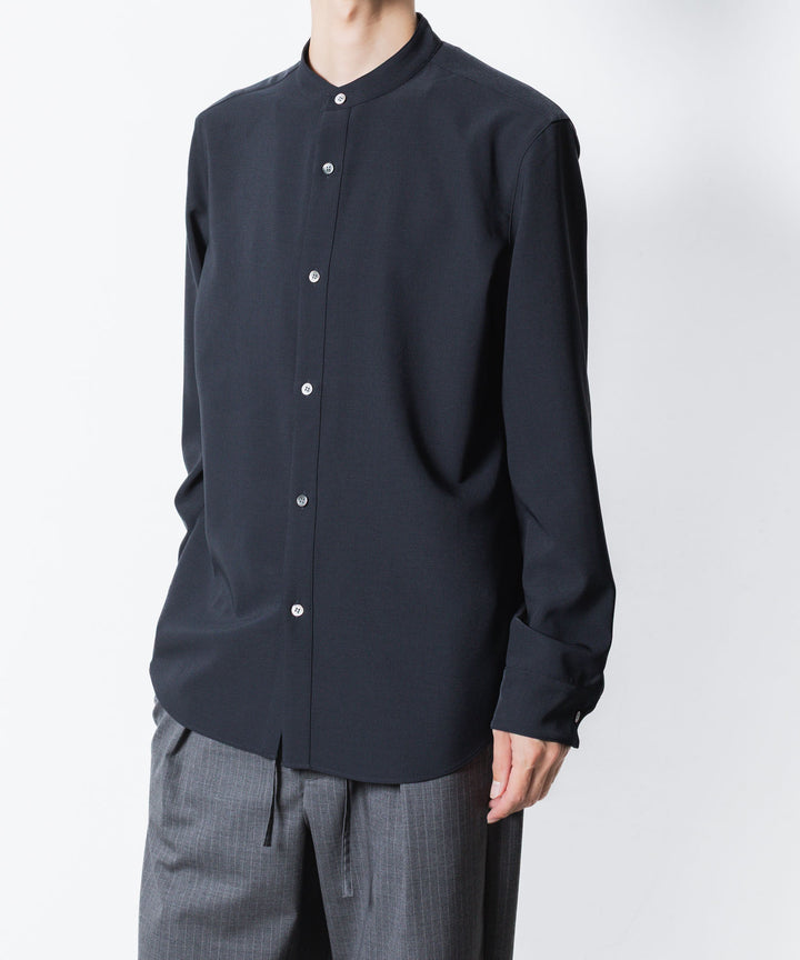 ATTACHMENT アタッチメントのPE COMPACT TWILL BAND COLLAR DRESS SHIRT - NAVYの公式通販サイトsession福岡セレクトショップ